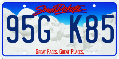 SD license plate 95GK85