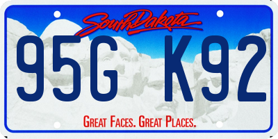 SD license plate 95GK92