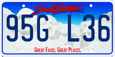 SD license plate 95GL36