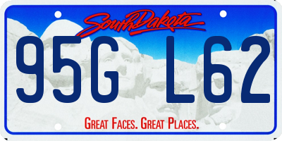 SD license plate 95GL62