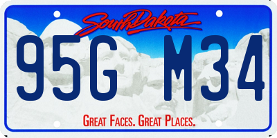 SD license plate 95GM34