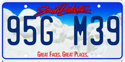 SD license plate 95GM39
