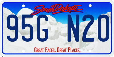 SD license plate 95GN20