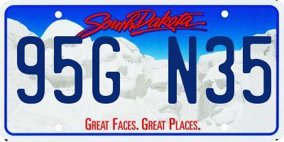 SD license plate 95GN35