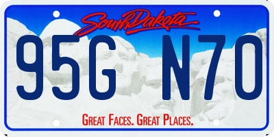 SD license plate 95GN70