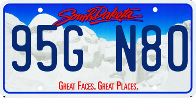 SD license plate 95GN80