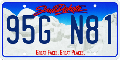 SD license plate 95GN81