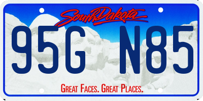 SD license plate 95GN85