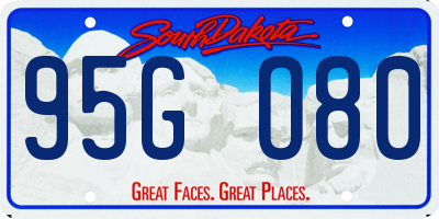 SD license plate 95GO80