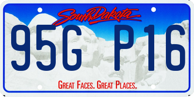 SD license plate 95GP16