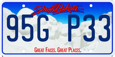 SD license plate 95GP33