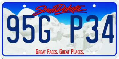SD license plate 95GP34