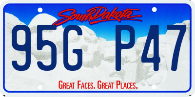 SD license plate 95GP47