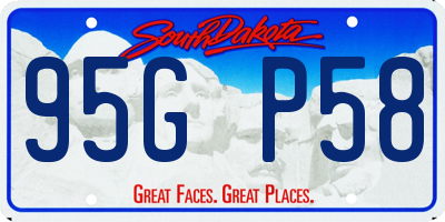 SD license plate 95GP58