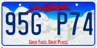 SD license plate 95GP74