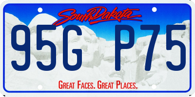 SD license plate 95GP75