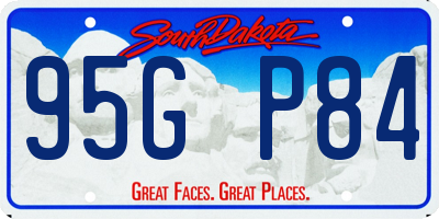 SD license plate 95GP84