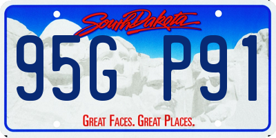 SD license plate 95GP91