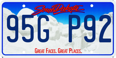 SD license plate 95GP92
