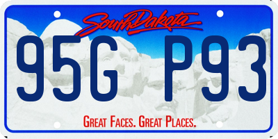 SD license plate 95GP93