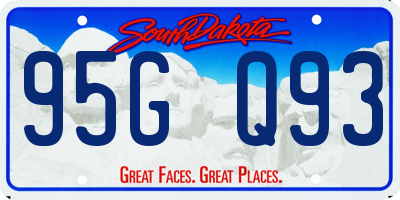 SD license plate 95GQ93