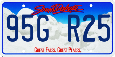 SD license plate 95GR25