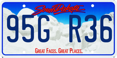 SD license plate 95GR36