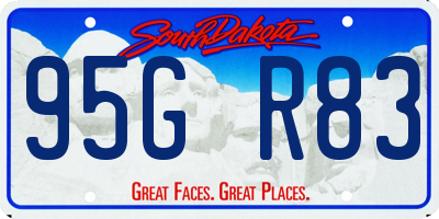 SD license plate 95GR83