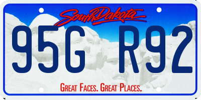 SD license plate 95GR92