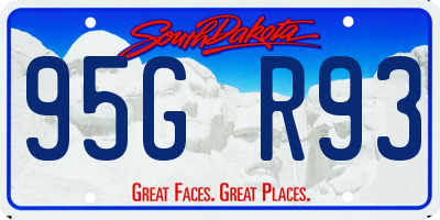 SD license plate 95GR93
