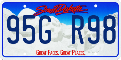 SD license plate 95GR98