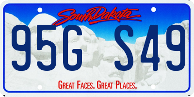 SD license plate 95GS49