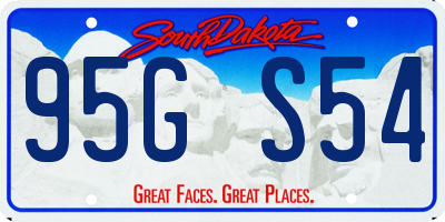SD license plate 95GS54