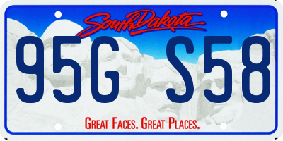 SD license plate 95GS58