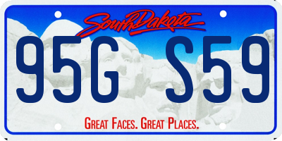SD license plate 95GS59