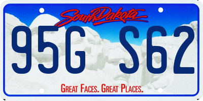 SD license plate 95GS62
