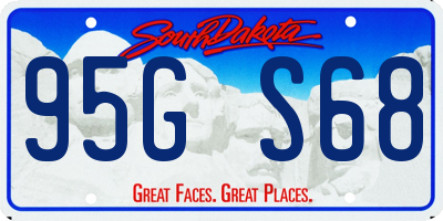 SD license plate 95GS68