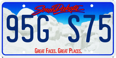 SD license plate 95GS75