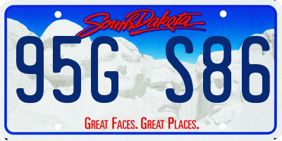 SD license plate 95GS86