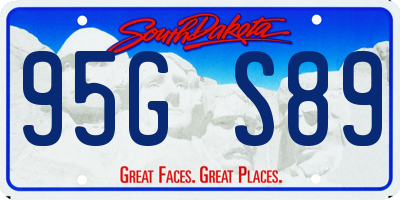 SD license plate 95GS89
