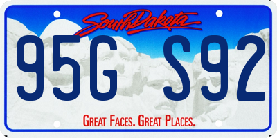 SD license plate 95GS92