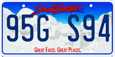 SD license plate 95GS94