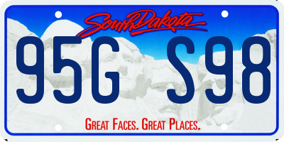 SD license plate 95GS98