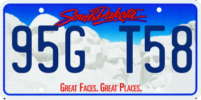 SD license plate 95GT58