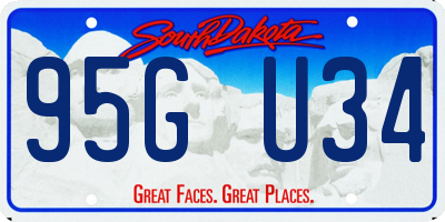 SD license plate 95GU34