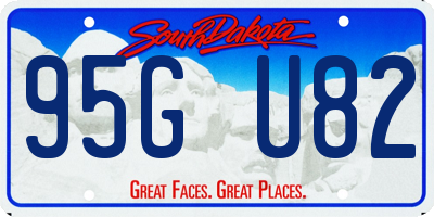 SD license plate 95GU82