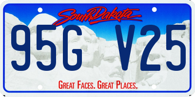 SD license plate 95GV25