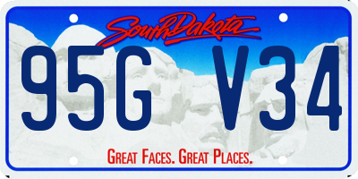 SD license plate 95GV34