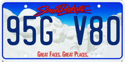 SD license plate 95GV80