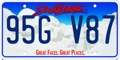 SD license plate 95GV87